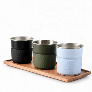 Yozcoffee 300ml シリコンスリーブ付き真空断熱タンブラーの商品画像