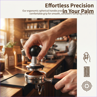 Alternate view of Espresso Tamper 58mm Aluminum Alloy Impact Design: ergonomic grip
