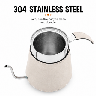 Alternate view of Gooseneck Pour Over Kettle 600/700ml 304 Stainless Steel: stainless steel top
