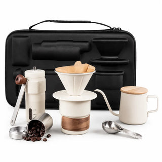 Yozcoffee ポータブルハンドドリップコーヒーセット 6点(手挽きミル&トラベルケース付き)の商品画像