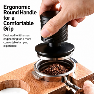 Alternate view of Spring Loaded Espresso Tamper, 51/53/58mm: ergonomic grip