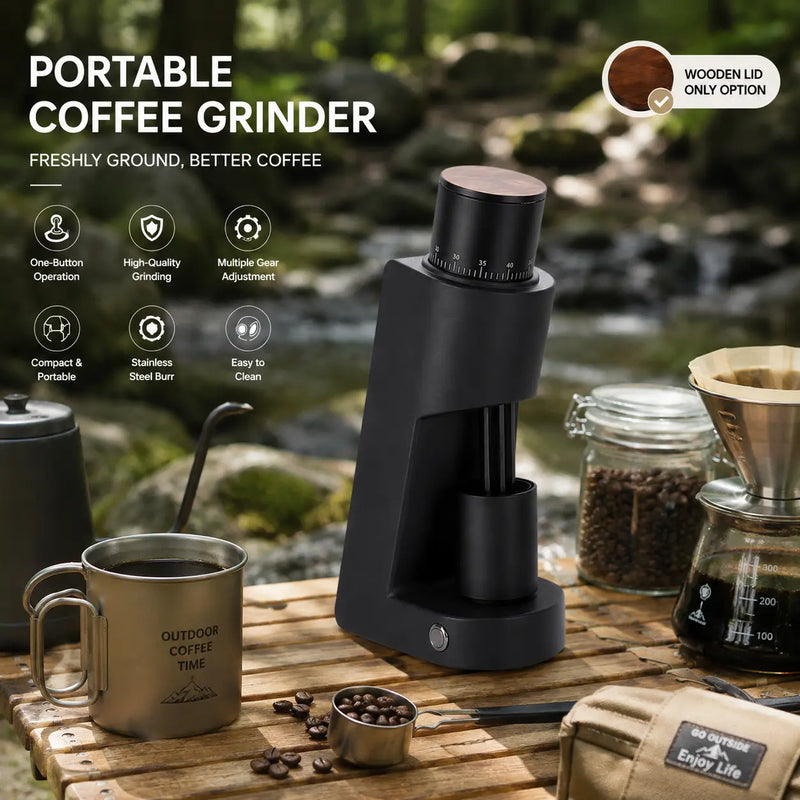 Electric Burr Coffee Grinder  40 Settings Steel Burr & Wood Lidの商品画像