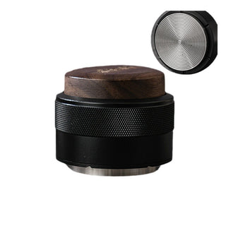 Espresso Distributor Tamper 51/58mm Walnut Wood Puck Prep: wood black