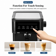 20 Bar Espresso Machine with Steam Wand & 1.8L Tank: touch controls