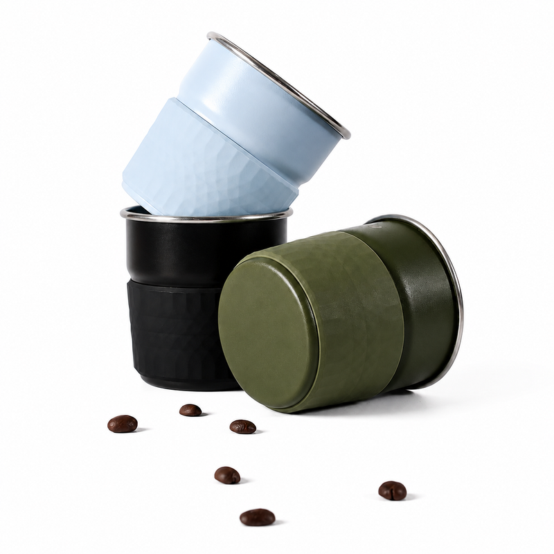 300ml Insulated Coffee Cup with Silicone Sleeve: yozcoffee 304 stainless steel insulated coffee cup 300ml s 04 portable