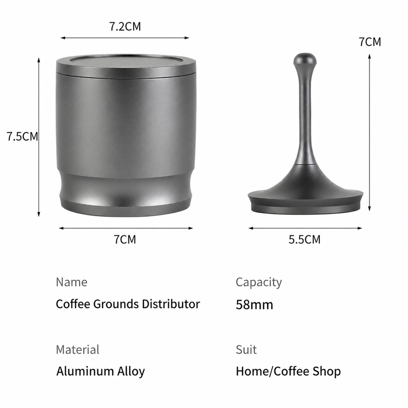 Espresso Dosing Cup 58mm Aluminum Alloy Distributor: dimensions