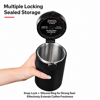 Alternate view of Airtight Coffee Canister 600ml 304 Stainless Steel Humidity: yozcoffee 600ml airtight coffee bean canister humidity gau (2)