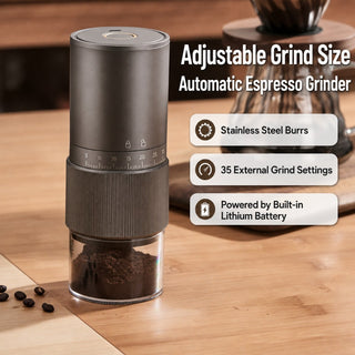 Alternate view of Automatic Espresso Grinder 35 Settings USB-C Rechargeable: adjustable grind size features