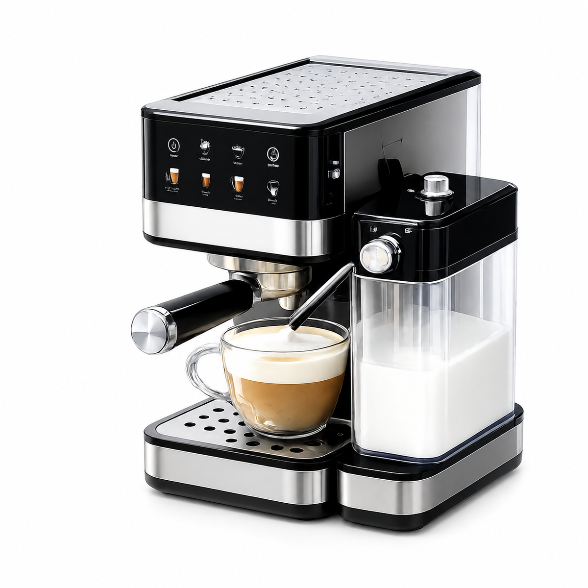 Espresso Coffee Machine 20 Bar Stainless Steel Milk Frother: hero product shot
