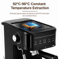 Espresso Coffee Machine 20 Bar Stainless Steel Milk Frother: temperature control
