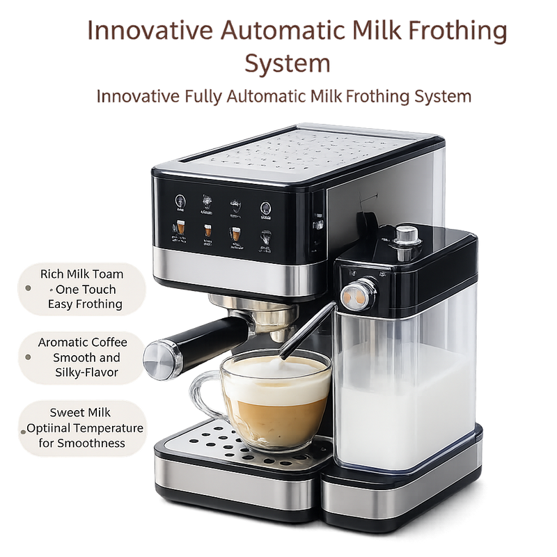Espresso Coffee Machine 20 Bar Stainless Steel Milk Frother: system overview