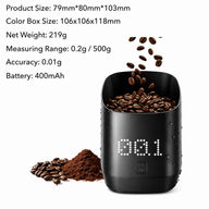 Rechargeable Coffee Bean Weighing Cup, 0.01g Precision: yozcoffee coffee bean weighing cup electronic rechargeable 05