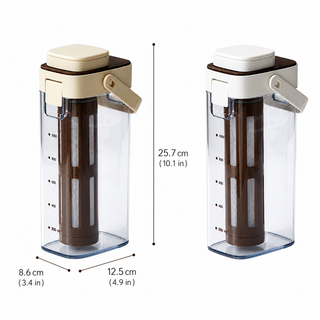 Alternate view of Cold Brew Coffee Pitcher 1000ml BPA-Free Filter Apricot/White: apricot size