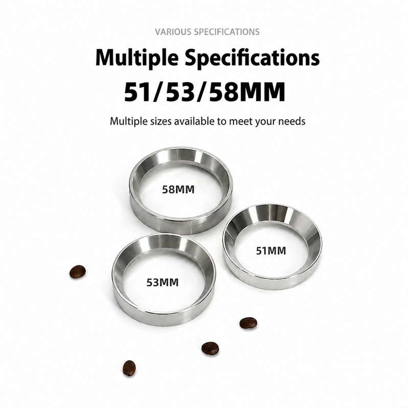 Espresso Dosing Funnel 51/53/58mm Magnetic Stainless Steel: three sizes