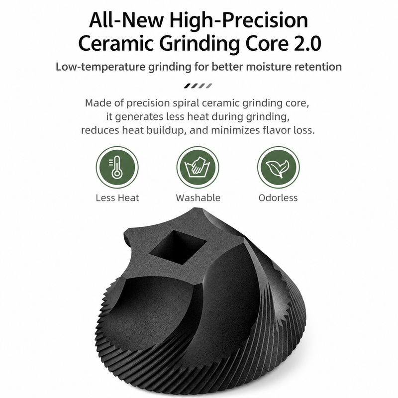 Manual Coffee Grinder 40 Settings Ceramic Burr Glass: ceramic glass ceramic grinding cor
