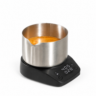 Alternate view of Espresso Coffee Scale 2kg 0.1g Compact Rechargeable: milk pitcher display