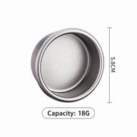 Espresso Filter Basket 58mm 18g Pure Titanium 0.2mm: size capacity