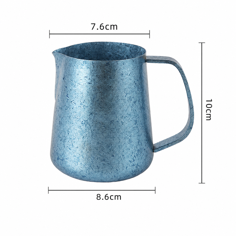 Latte Art Milk Pitcher 420ml Pure Titanium Pointed Spout: yozcoffee pure titanium latte art milk pitcher 420ml point 07