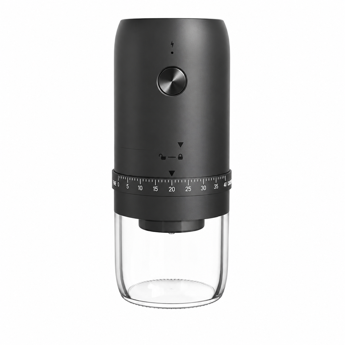 Electric Coffee Grinder 40 Settings Ceramic Burr Rechargeable: main black