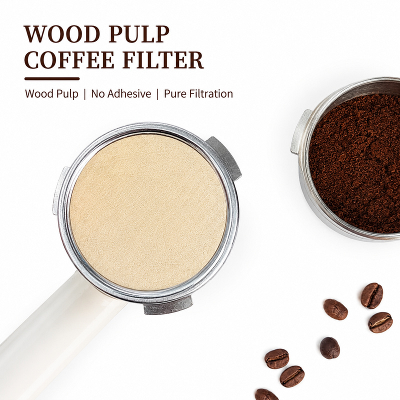Moka Pot Coffee Filter Paper 53-58mm Wood Pulp 100-Pack: hero product shot