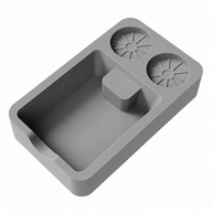 Espresso Tamping Mat Silicone Tamper Stand Coffee Bar — shown in a home coffee-bar setup