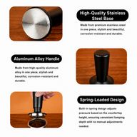 Spring Loaded Espresso Tamper 49/51/58mm Stainless Steel: yozcoffee spring loaded espresso tamper stainless steel 49 04