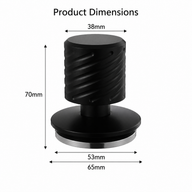 Spring Loaded Espresso Tamper, 51/53/58mm: dimensions graphic