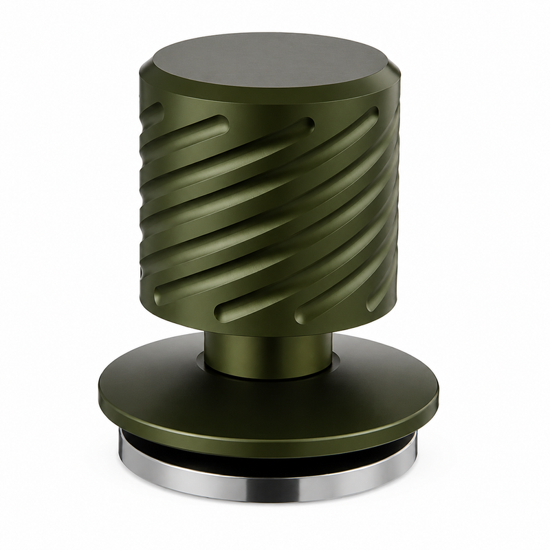 Spring Loaded Espresso Tamper, 51/53/58mm — included accessories and packaging layout