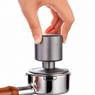 Spring Loaded Espresso Tamper 51/53/58mm Stainless Steel: yozcoffee spring loaded espresso tamper threaded base stor 01