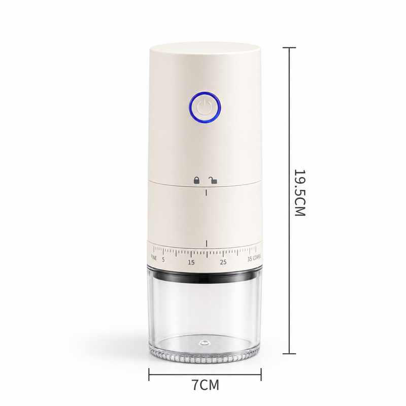 Electric Coffee Grinder 38-Step USB-C Rechargeable Ceramic: dimensions 7cm 5cm